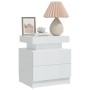 Mesita de noche madera de ingeniería blanco brillo 45x35x52 cm de vidaXL, Mesitas de noche - Ref: Foro24-326855, Precio: 99,7...