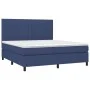 Box spring bed mattress and LED lights blue fabric 160x200 cm by , Beds and slatted bases - Ref: Foro24-3135051, Price: 554,8...