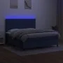 Box spring bed mattress and LED lights blue fabric 160x200 cm by , Beds and slatted bases - Ref: Foro24-3135051, Price: 554,8...