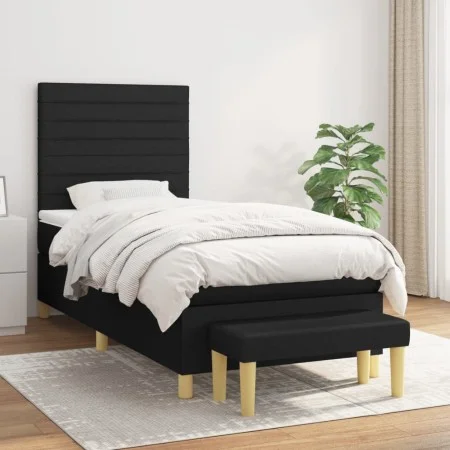 Box spring bed with black fabric mattress 80x200 cm by , Beds and slatted bases - Ref: Foro24-3137191, Price: 320,57 €, Disco...