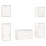 Muebles para TV 5 piezas madera maciza de pino blanco