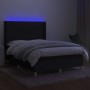 Box spring bed mattress and LED lights black fabric 140x200 cm by , Beds and slatted bases - Ref: Foro24-3139039, Price: 518,...