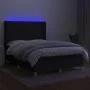 Box spring bed mattress and LED lights black fabric 140x200 cm by , Beds and slatted bases - Ref: Foro24-3139039, Price: 507,...