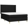 Box spring bed mattress and LED lights black fabric 140x200 cm by , Beds and slatted bases - Ref: Foro24-3139039, Price: 507,...