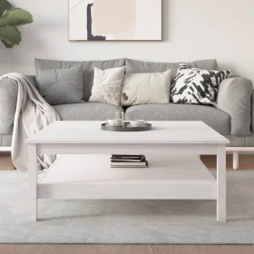 Solid white pine wood coffee table 100x100x40 cm by , Coffee table - Ref: Foro24-814295, Price: 168,83 €, Discount: %
