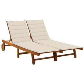 Tumbona de jardín 2 personas y cojines madera maciza de acacia von , Liegen - Ref: Foro24-3061376, Preis: 411,23 €, Rabatt: %