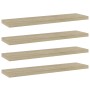 Estante estantería 4 uds contrachapada roble Sonoma 40x10x1,5cm