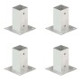 Anclajes para postes 4 unidades metal galvanizados 71 mm