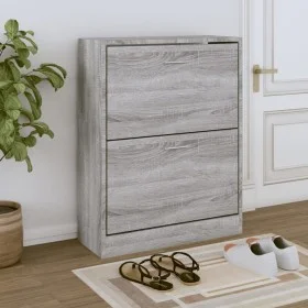 Sonoma gray plywood shoe cabinet 63x24x81 cm by , Shoe racks and shoe organizers - Ref: Foro24-342562, Price: 83,44 €, Discou...