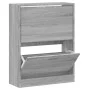 Mueble zapatero madera contrachapada gris Sonoma 63x24x81 cm de , Zapateros y organizadores de calzado - Ref: Foro24-342562, ...