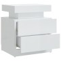 Mesita de noche madera de ingeniería blanco brillo 45x35x52 cm de vidaXL, Mesitas de noche - Ref: Foro24-326855, Precio: 99,7...