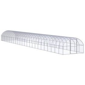 Gallinero de exterior de acero galvanizado 3x24x2 m