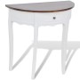 Semicircular console table with white drawer and brown surface by vidaXL, Side tables - Ref: Foro24-241531, Price: 141,46 €, ...
