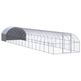 Gallinero de exterior de acero galvanizado 3x16x2 m