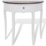 Semicircular console table with white drawer and brown surface by vidaXL, Side tables - Ref: Foro24-241531, Price: 141,46 €, ...