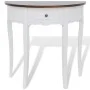 Semicircular console table with white drawer and brown surface by vidaXL, Side tables - Ref: Foro24-241531, Price: 138,90 €, ...