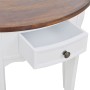 Semicircular console table with white drawer and brown surface by vidaXL, Side tables - Ref: Foro24-241531, Price: 141,46 €, ...