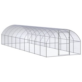 Gallinero de exterior de acero galvanizado 3x10x2 m