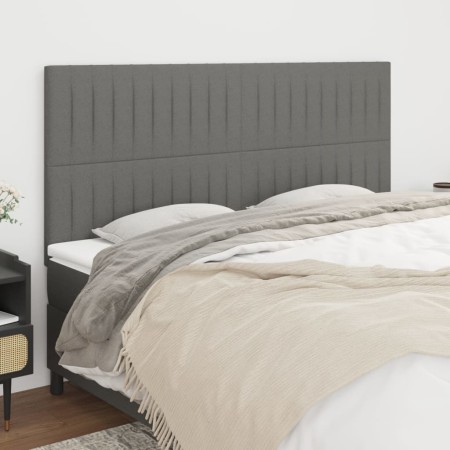 Kopfteile 4 Einheiten aus dunkelgrauem Stoff 80x5x78/88 cm von , Kopf- und Fußteile - Ref: Foro24-3116577, Preis: 121,98 €, R...
