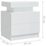 Glänzend weißer Nachttisch aus Holzwerkstoff, 45 x 35 x 52 cm von vidaXL, Nachttische - Ref: Foro24-326855, Preis: 99,78 €, R...