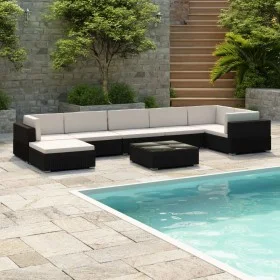 8-teiliges Gartenmöbel-Set und schwarze synthetische Rattankissen von vidaXL, Gartensets - Ref: Foro24-41261, Preis: 873,64 €...
