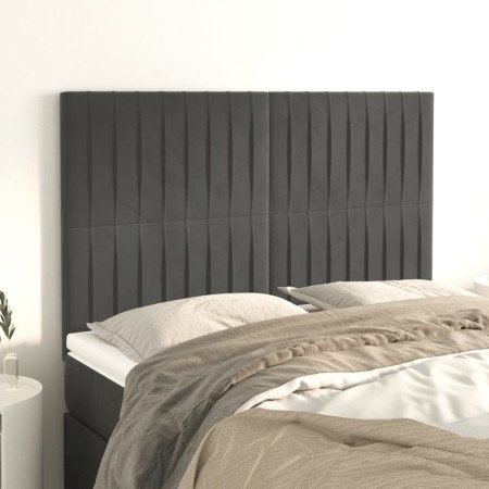 Headboards 4 units dark gray velvet 72x5x78/88 cm by , Headboards and footboards - Ref: Foro24-3116619, Price: 111,57 €, Disc...