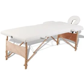 Klappbare Massageliege 2 Zonen, cremefarbene Holzstruktur von vidaXL, Massageliegen - Ref: Foro24-110078, Preis: 176,56 €, Ra...