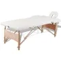 Camilla de masaje plegable 2 zonas estructura de madera crema de vidaXL, Mesas de masaje - Ref: Foro24-110078, Precio: 154,30...