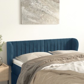 Dunkelblaues Samtkopfteil 147x23x78/88 cm von , Kopf- und Fußteile - Ref: Foro24-3117434, Preis: 80,39 €, Rabatt: %