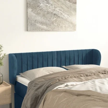 Dunkelblaues Samtkopfteil 147x23x78/88 cm von , Kopf- und Fußteile - Ref: Foro24-3117434, Preis: 77,90 €, Rabatt: %