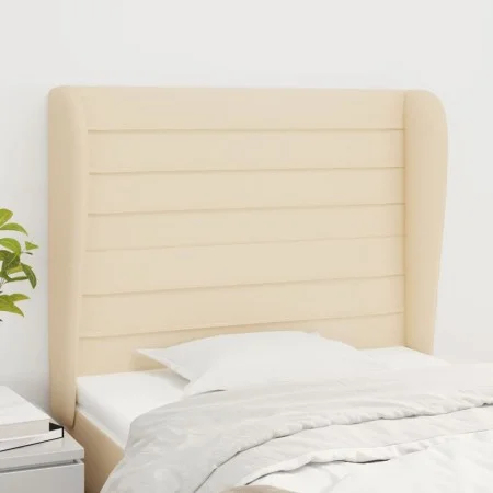 Headboard with cream fabric ears 83x23x118/128 cm by , Headboards and footboards - Ref: Foro24-3118075, Price: 78,73 €, Disco...