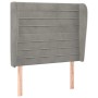 Kopfteil mit hellgrauen Samtohren 83x23x118/128 cm von , Kopf- und Fußteile - Ref: Foro24-3118126, Preis: 77,16 €, Rabatt: %