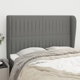 Headboard with dark gray fabric ears 147x23x118/128 cm by , Headboards and footboards - Ref: Foro24-3118193, Price: 128,15 €,...