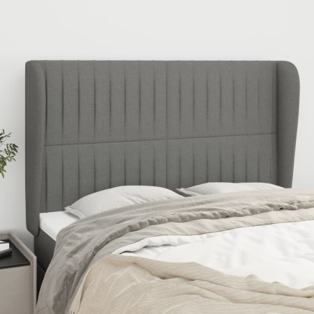 Headboard with dark gray fabric ears 147x23x118/128 cm by , Headboards and footboards - Ref: Foro24-3118193, Price: 131,70 €,...
