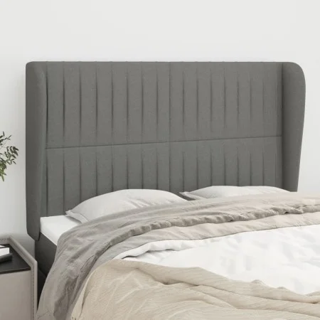 Headboard with dark gray fabric ears 147x23x118/128 cm by , Headboards and footboards - Ref: Foro24-3118193, Price: 128,15 €,...