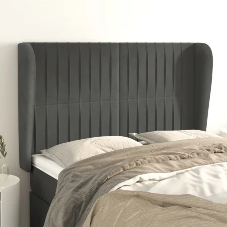 Kopfteil mit dunkelgrauen Samtohren 147x23x118/128 cm von , Kopf- und Fußteile - Ref: Foro24-3118243, Preis: 124,33 €, Rabatt: %