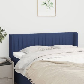 Kopfteil aus blauem Stoff, 147 x 16 x 78/88 cm von , Kopf- und Fußteile - Ref: Foro24-3119010, Preis: 62,44 €, Rabatt: %