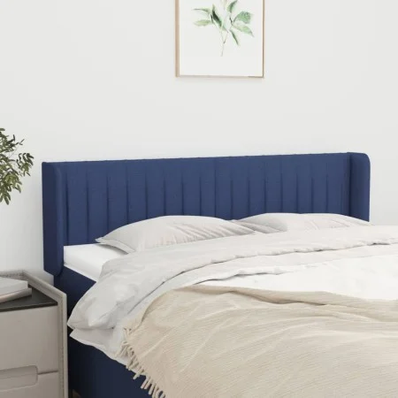 Cabecero de tela azul 147x16x78/88 cm de , Cabeceros y pies de cama - Ref: Foro24-3119010, Precio: 60,37 €, Descuento: %