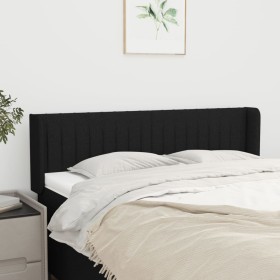 Cabecero de tela negro 147x16x78/88 cm de , Cabeceros y pies de cama - Ref: Foro24-3119006, Precio: 59,71 €, Descuento: %