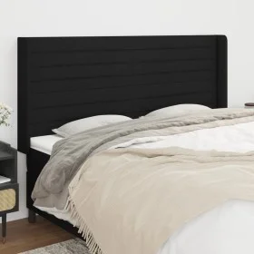 Headboard with black fabric ears 163x16x118/128 cm by , Headboards and footboards - Ref: Foro24-3119728, Price: 152,53 €, Dis...