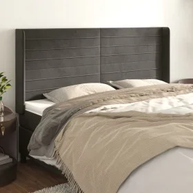 Kopfteil mit dunkelgrauen Samtohren 163x16x118/128 cm von , Kopf- und Fußteile - Ref: Foro24-3119775, Preis: 116,21 €, Rabatt: %