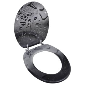 MDF wood toilet seat cover with water drops design by vidaXL, Toilet and bidet seats - Ref: Foro24-141482, Price: 47,69 €, Di...