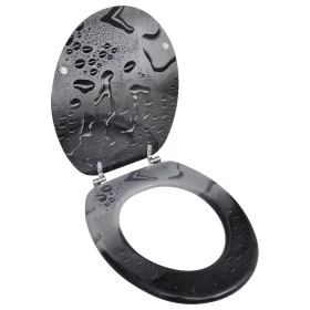 MDF wood toilet seat cover with water drops design by vidaXL, Toilet and bidet seats - Ref: Foro24-141482, Price: 43,69 €, Di...