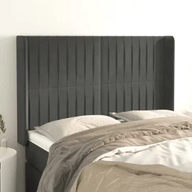 Headboard with dark gray velvet ears 147x16x118/128 cm by , Headboards and footboards - Ref: Foro24-3119867, Price: 117,93 €,...