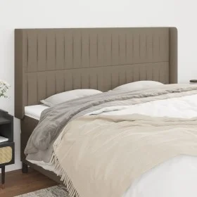 Headboard with ears in taupe gray fabric 203x16x118/128 cm by , Headboards and footboards - Ref: Foro24-3119844, Price: 114,9...