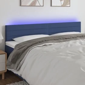 Blue fabric LED headboard 160x5x78/88 cm by , Headboards and footboards - Ref: Foro24-3121764, Price: 58,44 €, Discount: %