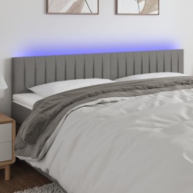 Dark gray fabric headboard with LED 160x5x78/88 cm by , Headboards and footboards - Ref: Foro24-3121857, Price: 68,86 €, Disc...