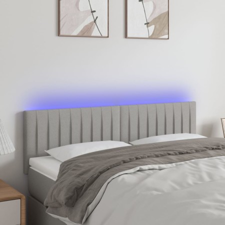Hellgraues Stoffkopfteil mit LED 144x5x78/88 cm von , Kopf- und Fußteile - Ref: Foro24-3121848, Preis: 66,51 €, Rabatt: %