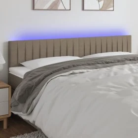 Headboard with LED in taupe gray fabric 160x5x78/88 cm by , Headboards and footboards - Ref: Foro24-3121860, Price: 64,01 €, ...