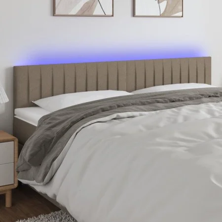 Headboard with LED in taupe gray fabric 160x5x78/88 cm by , Headboards and footboards - Ref: Foro24-3121860, Price: 64,01 €, ...